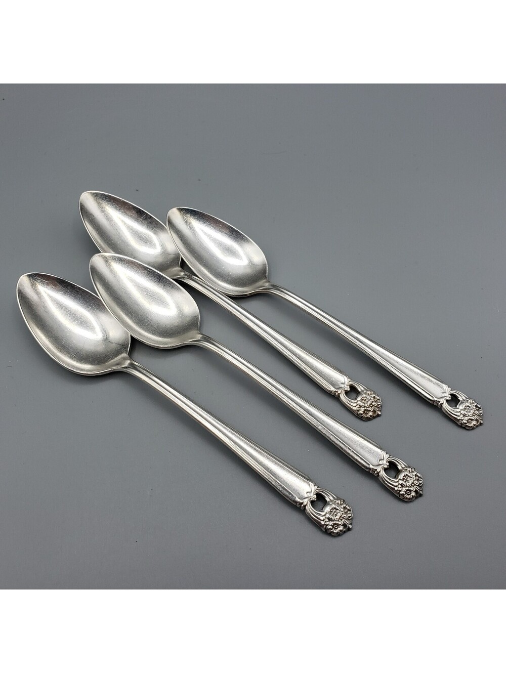 Vintage 1847 Roger Bros Eternally Yours Silverplate Flatware 4 Teaspoons